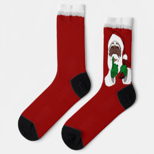Funny Christmas Socks African Santa Socks Custom