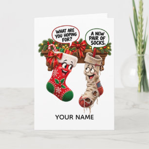 Funny Christmas Socks Card