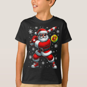 Funny Christmas Softball Cool Santa Claus 6 7 Meme T-Shirt