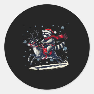 Funny Christmas Sorry Santa I've Been Feral Reccoo Classic Round Sticker