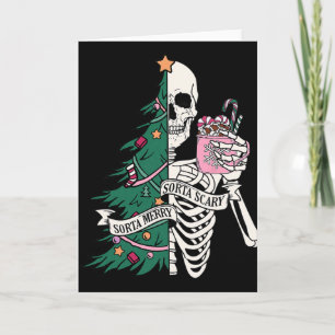 Funny Christmas Sorta Merry Sorta Scary Skeleton X Card