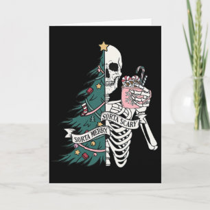 Funny Christmas Sorta Merry Sorta Scary Skeleton X Card