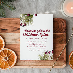Funny Christmas Spirit Holiday Party Invite