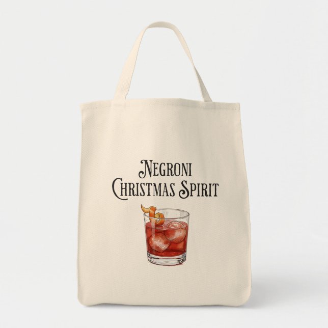 Funny Christmas Spirit Negroni Holiday Cocktail  Tote Bag (Front)