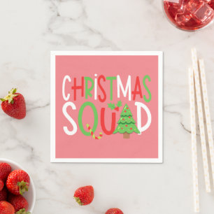 Funny Christmas Squad Family Holiday Napkin