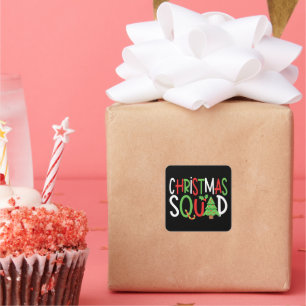 Funny Christmas Squad Family Holiday  Square Sticker