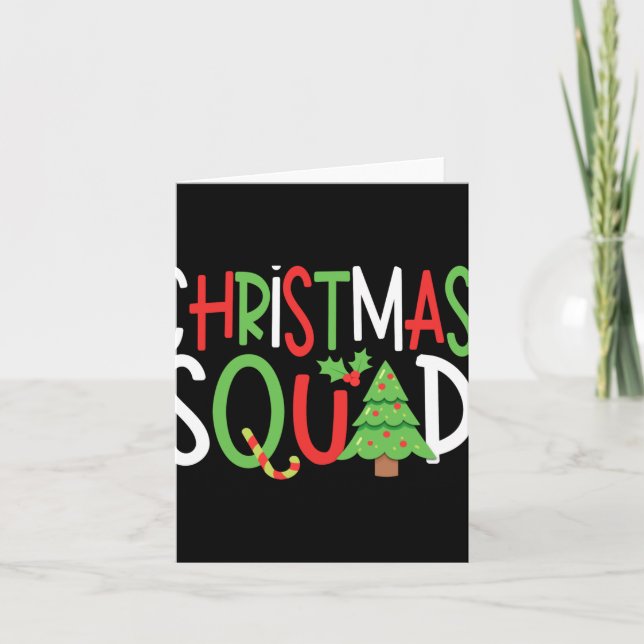 Funny Christmas Squad Family Holiday T Shirt  Card (Front)