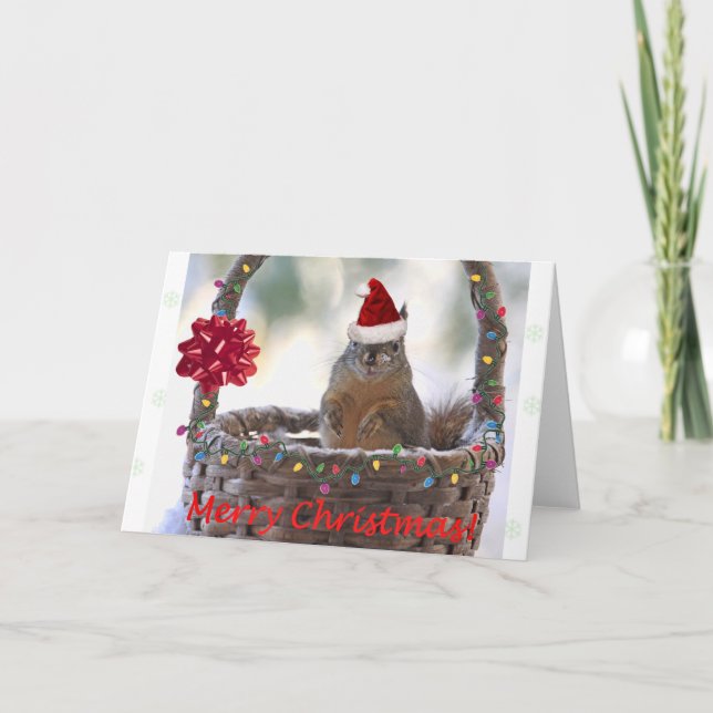 Funny Christmas Squirrel Holiday Card (Front)