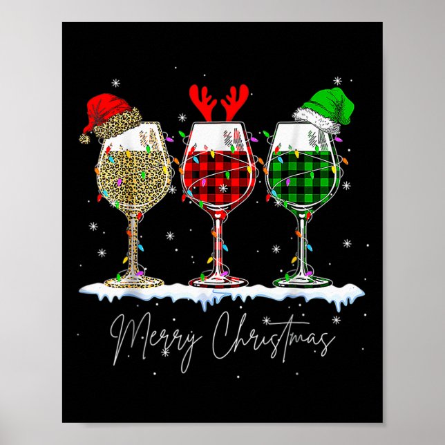 Funny Christmas Srits Gles Of Wine Xmas Holidays P Poster (Front)