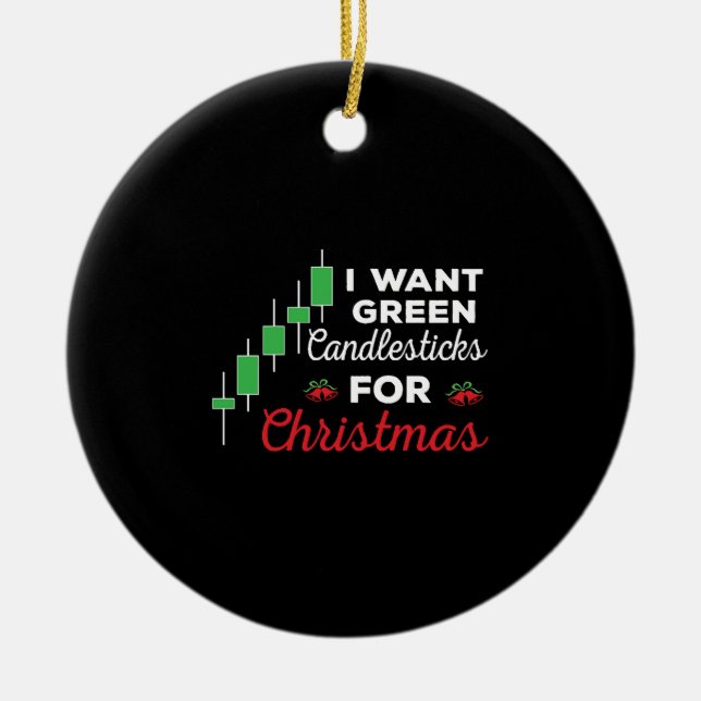 Funny Christmas Stock Market Trading Ceramic Tree Decoration (Front)
