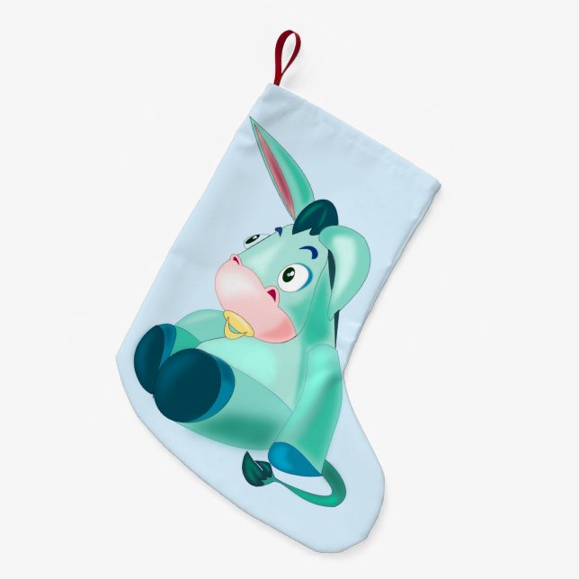 Funny Christmas Stocking with Baby Donkey (Front (Hanging))