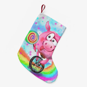 Funny Christmas Stocking with Circus Acrobat Piggy