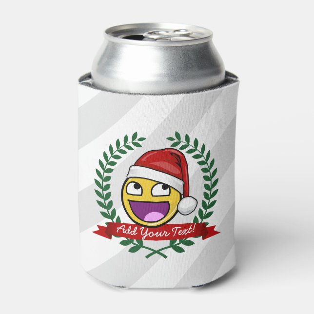 Funny Christmas Style Awesome Face Meme Can Cooler (Can Front)