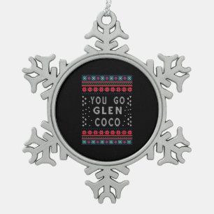 Funny Christmas Sweater Snowflake Pewter Christmas Ornament