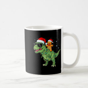 Funny Christmas T Rex Dinosaur Gingerbread Lights Coffee Mug