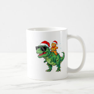 Funny Christmas T Rex Dinosaur Gingerbread Lights Coffee Mug