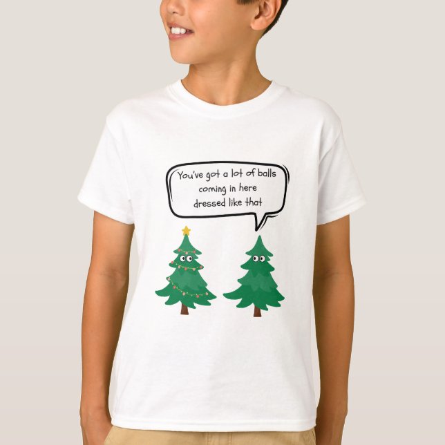 Funny Christmas Talking Christmas Trees  T-Shirt (Front)