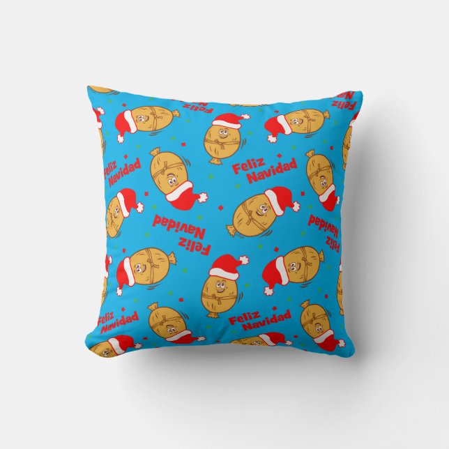 Funny Christmas Tamales Pattern Cushion (Front)