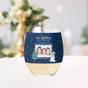 Funny Christmas Teacher Photo Wine Glass