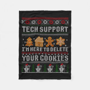 Funny Christmas Tech Suprt Computer Fleece Blanket