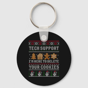 Funny Christmas Tech Suprt Computer T Shirt Key Ring
