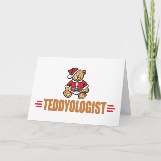 Funny Christmas Teddy Bear Holiday Card (Front)