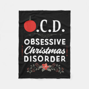 Funny Christmas Tees & Tm. Obsessive Christmas Fleece Blanket