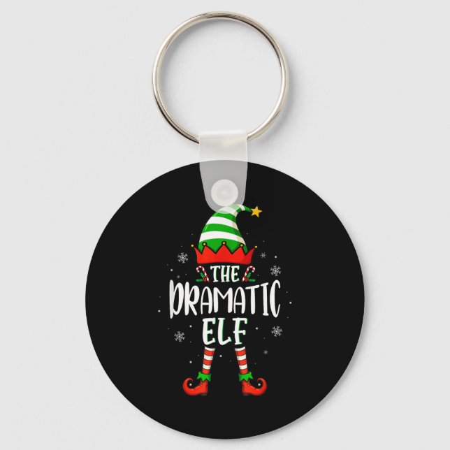Funny Christmas The Dramatic Elf Family Matching X Key Ring (Front)
