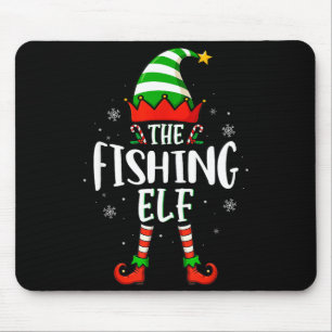 Funny Christmas The Fishing Elf Family Matching Xm Mouse Pad