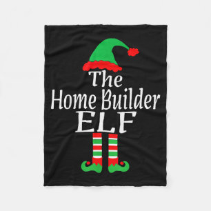 Funny Christmas The Home Builder Elf Developer Arc Fleece Blanket