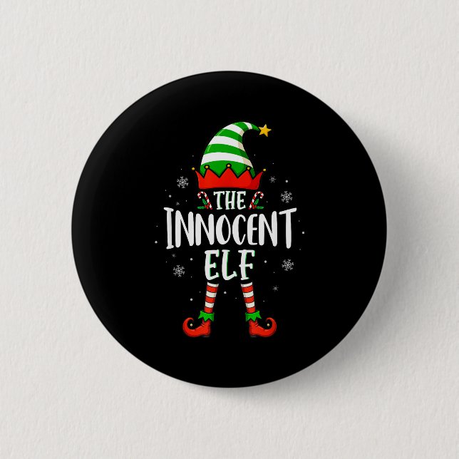 Funny Christmas The Innocent Elf Family Matching X 6 Cm Round Badge (Front)