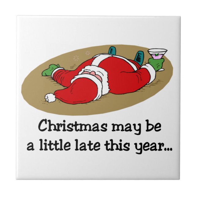 Funny Christmas Tile Trivet (Front)