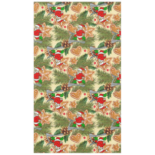 funny christmas treadmill santa cookies tablecloth