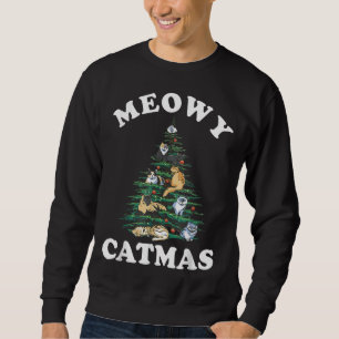 Funny Christmas Tree Cat Merry Christmas Xmas Chri Sweatshirt