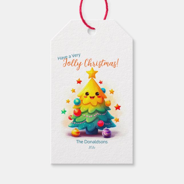 Funny Christmas Tree Gift Tag (Front)