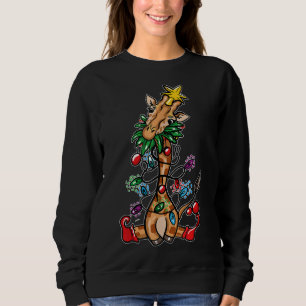 Funny Christmas Tree Giraffe Lover Gift Love Giraf Sweatshirt