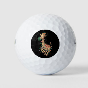 Funny Christmas Tree Giraffe Lover Gift Love  Golf Balls