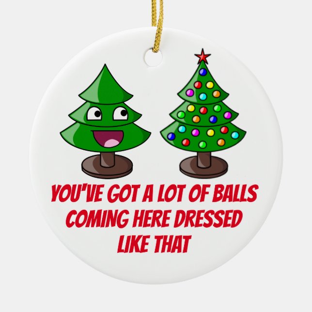 Funny Christmas Tree - Lot of Balls Ceramic Tree Decoration (Front)