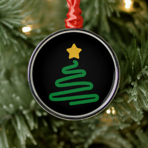 Funny Christmas Tree Metal Tree Decoration