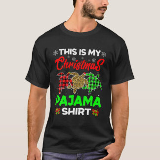 Funny Christmas Tree Turtle Lover Animals Xmas Paj T-Shirt