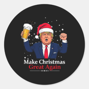 Funny Christmas Trump Make Christmas Great Again  Classic Round Sticker