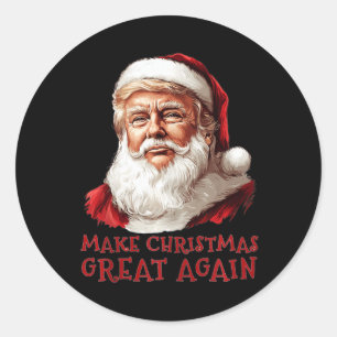 Funny Christmas Trump Santa Make Christmas Great A Classic Round Sticker