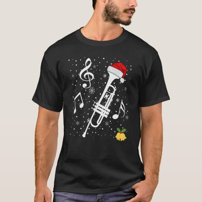 Funny Christmas Trumpet Player Cool Music Teacher  T-Shirt (Front)