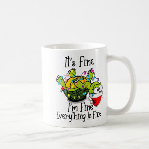 Funny Christmas Turtle It's Fine I'm Fine Everythi Coffee Mug