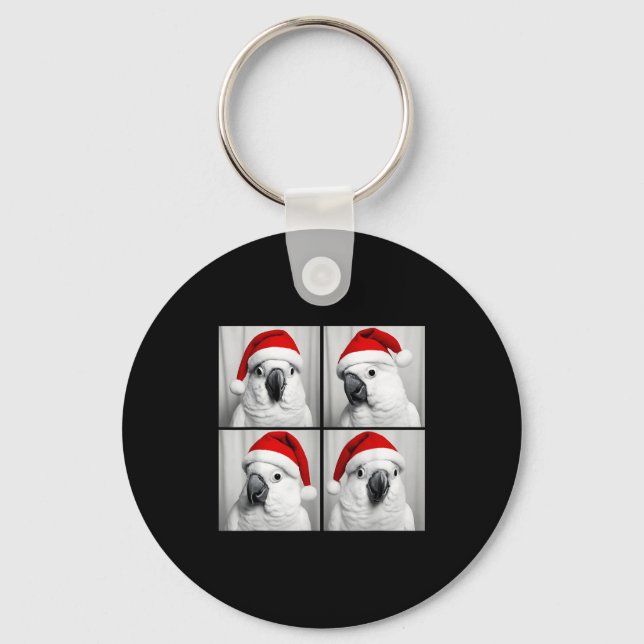 Funny Christmas Umbrella Atoo Santa Photo Booth Pa Key Ring (Front)