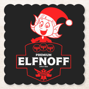 Funny Christmas Vodka Paper Coaster