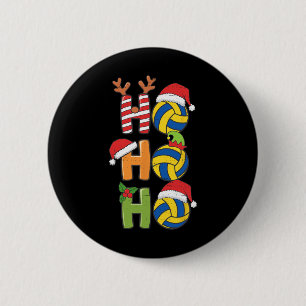 Funny Christmas Volleyball Ho Ho Ho Volleyball Xma 6 Cm Round Badge