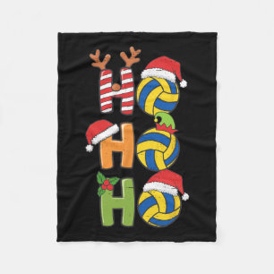 Funny Christmas Volleyball Ho Ho Ho Volleyball Xma Fleece Blanket
