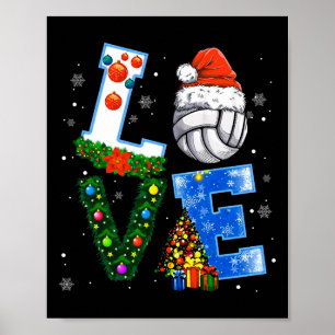 Funny Christmas Volleyball Players Lovers Xmas  Poster