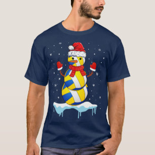 Funny Christmas Volleyball Santa Snowman T-Shirt